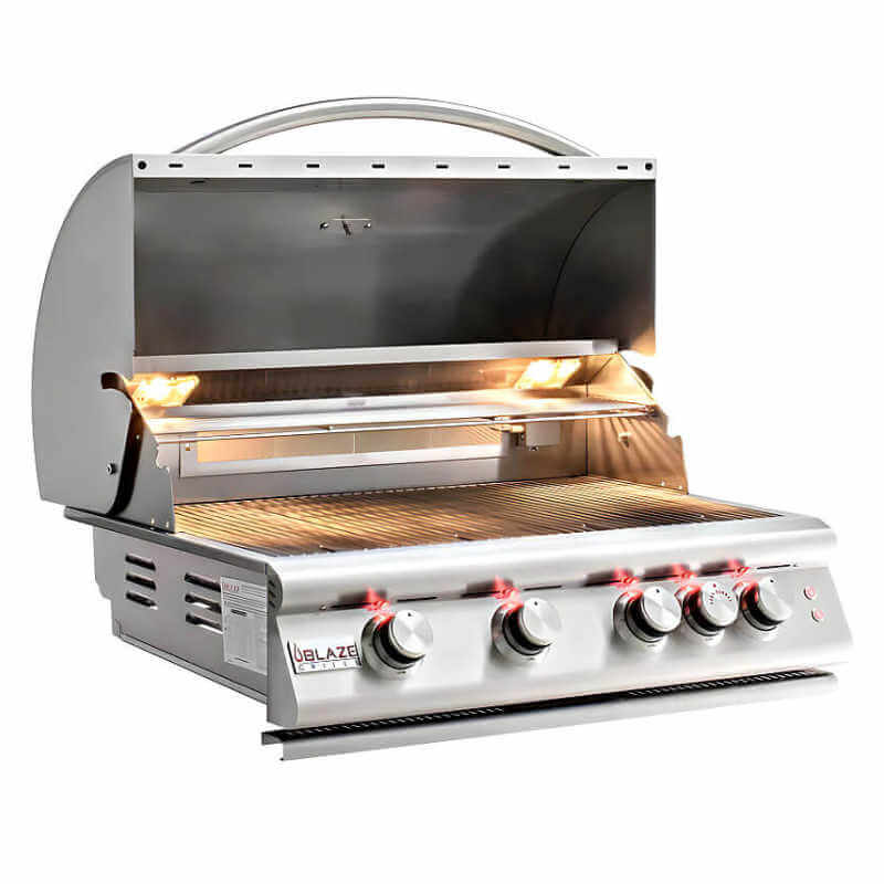 Blaze LTE 32 Inch Built-In Grill | Hood Open