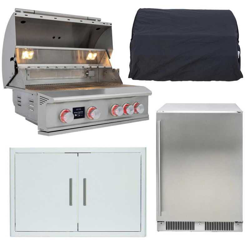 Blaze LTE PRO 4 Pc 32-in Gas Grill Outdoor Kitchen Package with Refrigerator