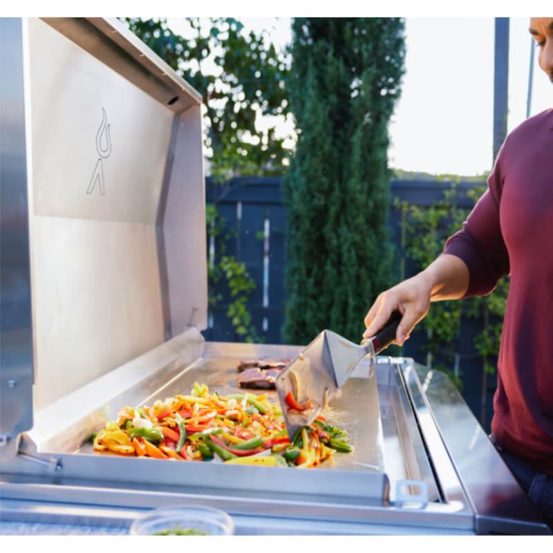 Blaze LTE Pro 40-Inch Gas Griddle | Shown Cooking Side View