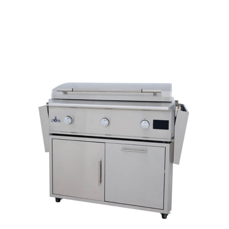 Blaze LTE Pro 40-Inch Freestanding Gas Griddle | Folding shelves