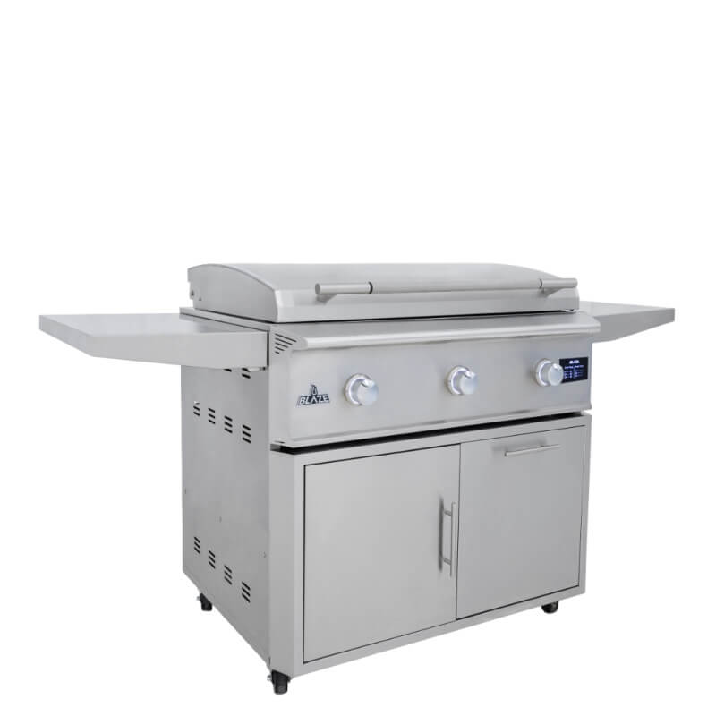 Blaze LTE Pro 40-Inch Freestanding Gas Griddle | Rolling Handle on Lid