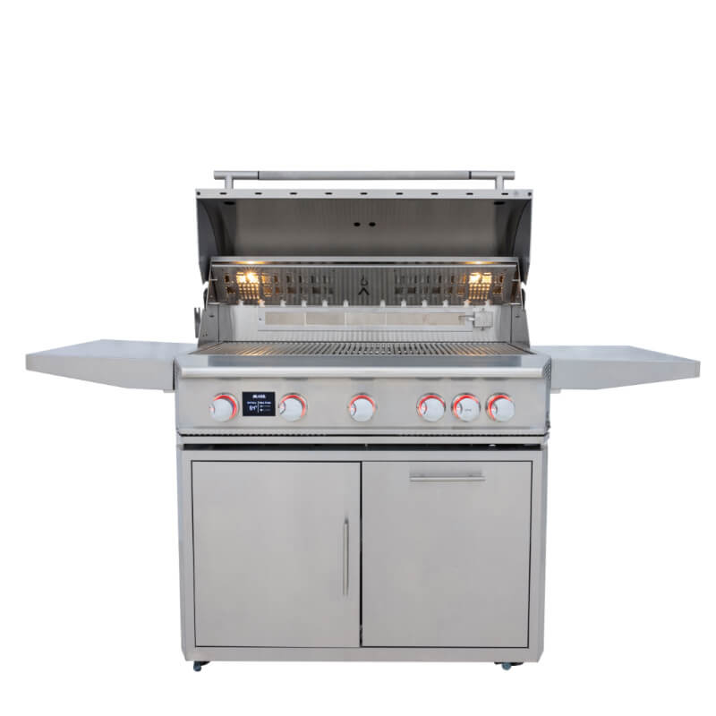 Blaze LTE Pro 40-Inch 5 Burner Freestanding Gas Grill | Grill Hood Open