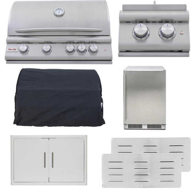 Blaze LTE+ 7 Pc 32-in Gas Grill Outdoor Kitchen Package with Refrigerator, Side Burner