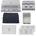 Blaze LTE+ 7 Pc 32-in Gas Grill Outdoor Kitchen Package with Refrigerator, Side Burner