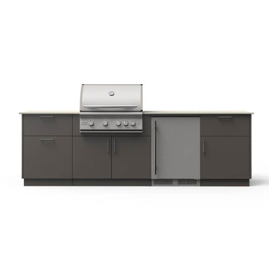Blaze Morning Glow 10-Ft Outdoor Kitchen | Gunmetal Base Cabinets & Aeris Countertop