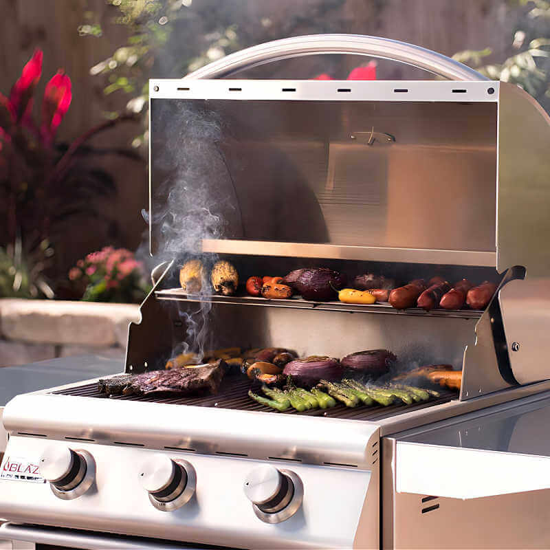Blaze Prelude LBM 25 Inch 3-Burner Built-In Gas Grill | Shown Grilling BBQ