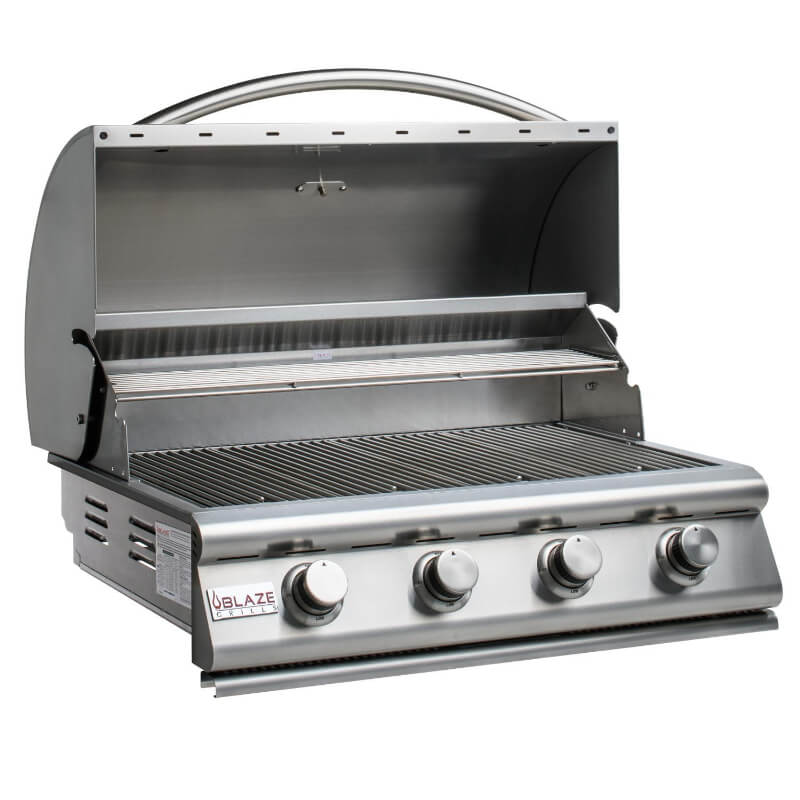 Blaze Prelude LBM 32-Inch 4-Burner Built-In Gas Grill - Hood Open