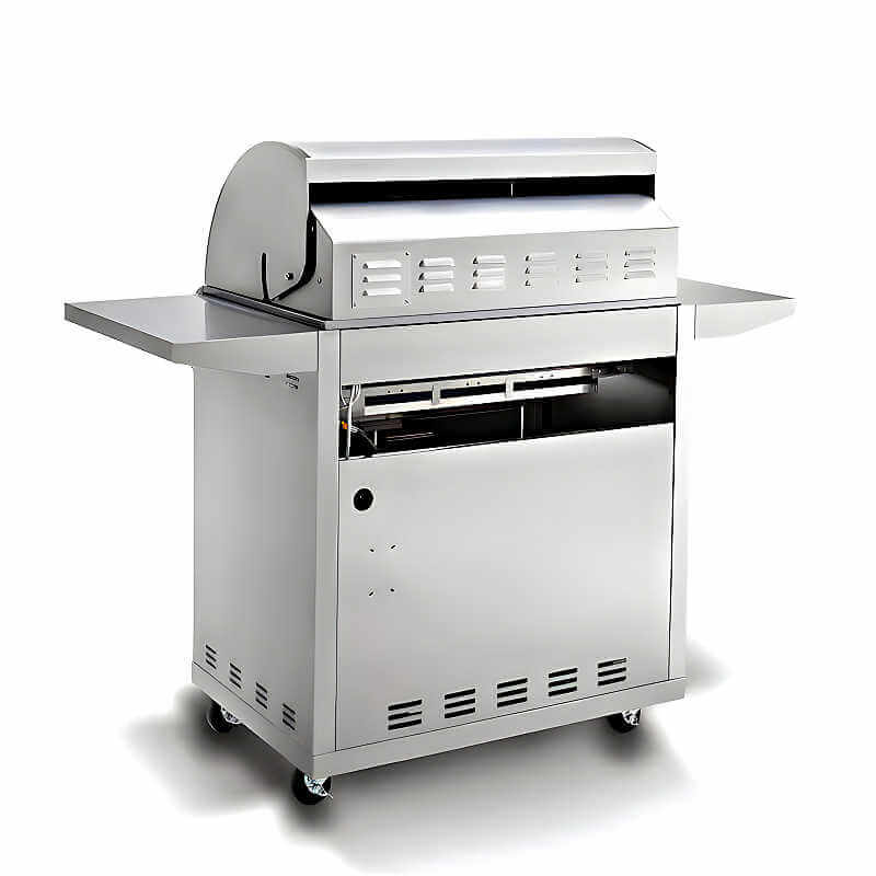 Blaze Premium LTE 32 Inch 4-Burner Freestanding Gas Grill | Grill Cart Louvers