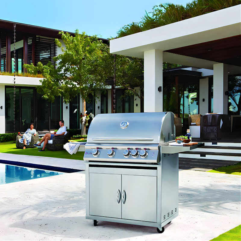 Blaze Premium LTE 32 Inch 4-Burner Freestanding Gas Grill | Shown On Patio