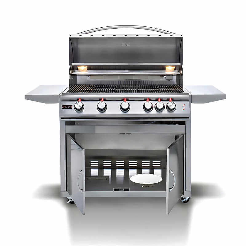 Blaze Premium LTE 40 Inch 5-Burner Freestanding Gas Grill | With Propane Tank Holder