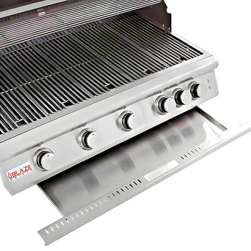 Blaze Premium LTE 40 Inch 5-Burner Freestanding Gas Grill | Grease Drip Tray 