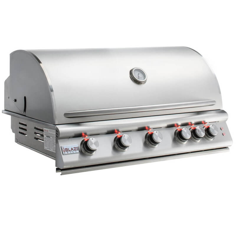 Blaze Premium LTE 40-Inch 5-Burner Built-In Grill - Hood Closed