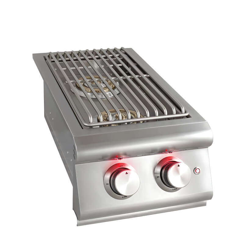 Blaze Premium LTE Built-In Gas Stainless Steel Double Side Burner With Lid