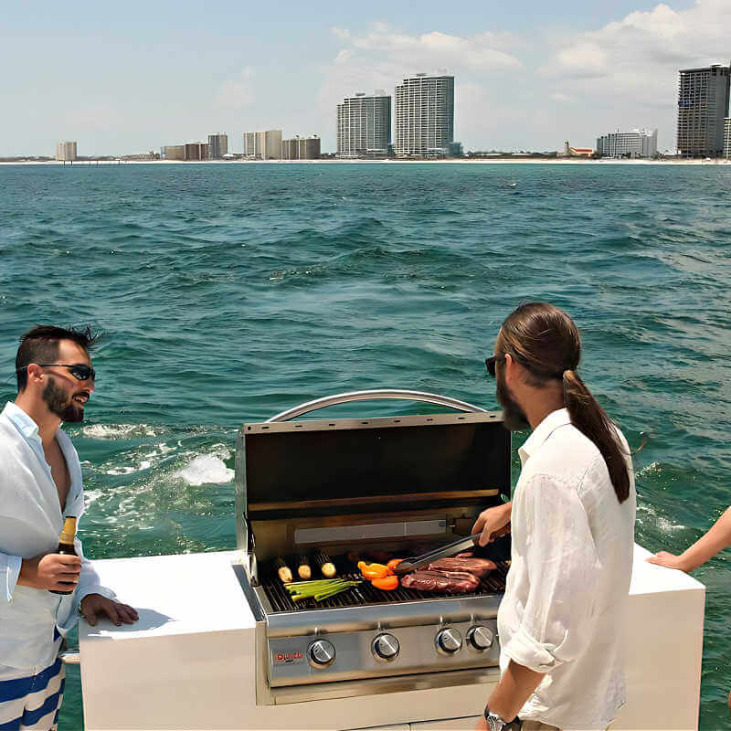 Blaze Premium LTE Marine Grade 32 Inch 4-Burner Built In Grill With Rear Infrared Burner