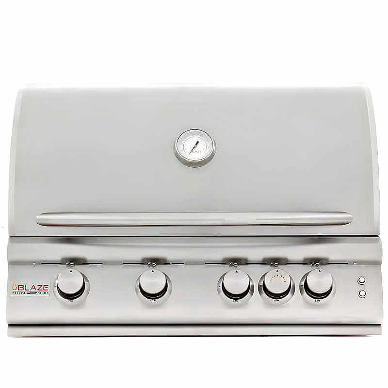 Blaze Premium LTE Marine Grade 32 Inch 4-Burner Built In Grill | Analog Temperature Gauge