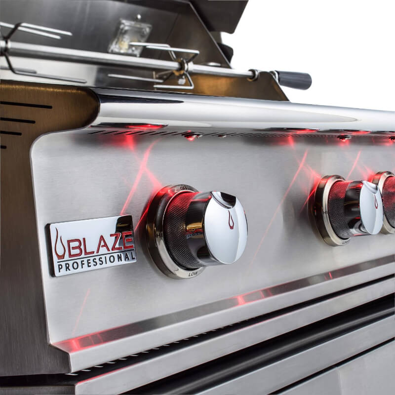 Blaze Professional LUX 44-Inch 4-Burner Grill With Infrared Burner - Contoured Control Panel