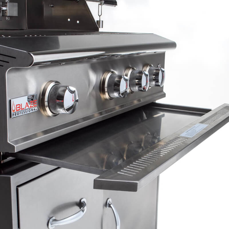 Blaze Professional LUX 34-Inch 3-Burner Gas Grill With Rear Infrared Burner - Roll-Out Drip Tray