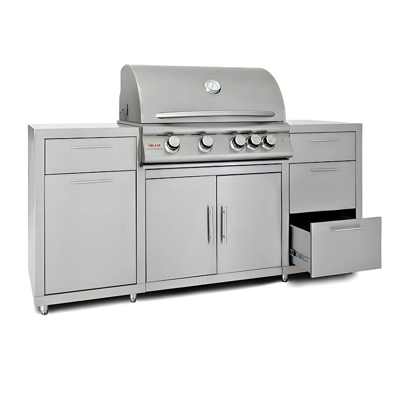 Blaze 6 ft Stainless Steel BBQ Island w/ Bottom Storage Drawer