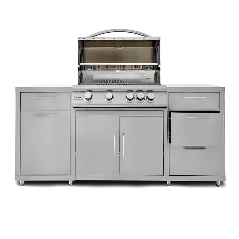 Blaze 6 ft Stainless Steel BBQ Island w/ Two Single Utensil Drawers