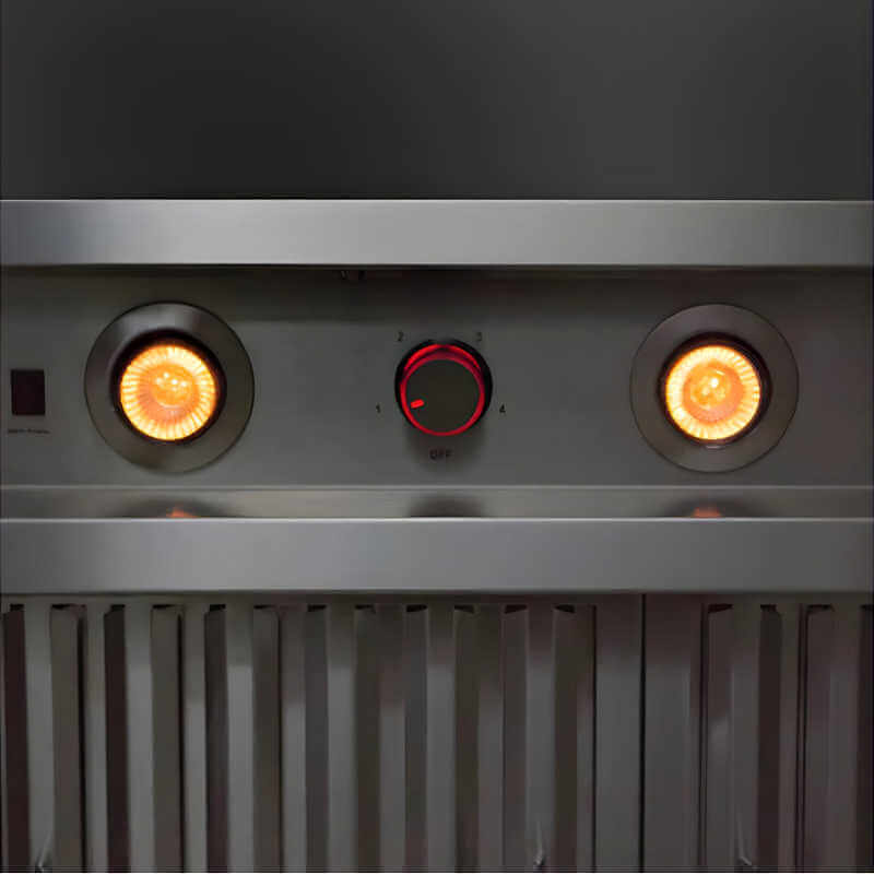 Blaze Stainless Steel Outdoor Vent Hood | Control Panel Lighting