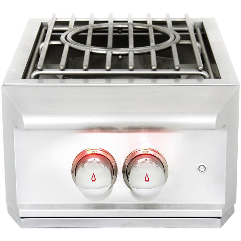Blaze BLZ-PROPB-NG Professional LUX Built-In Natural Gas Power Burner - Front View Lights On