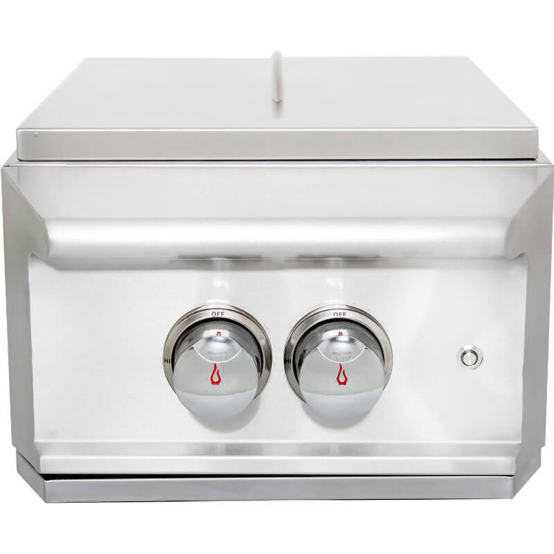 Blaze BLZ-PROPB-NG Professional LUX Built-In Natural Gas Power Burner - Front View With Stainless Steel Lid