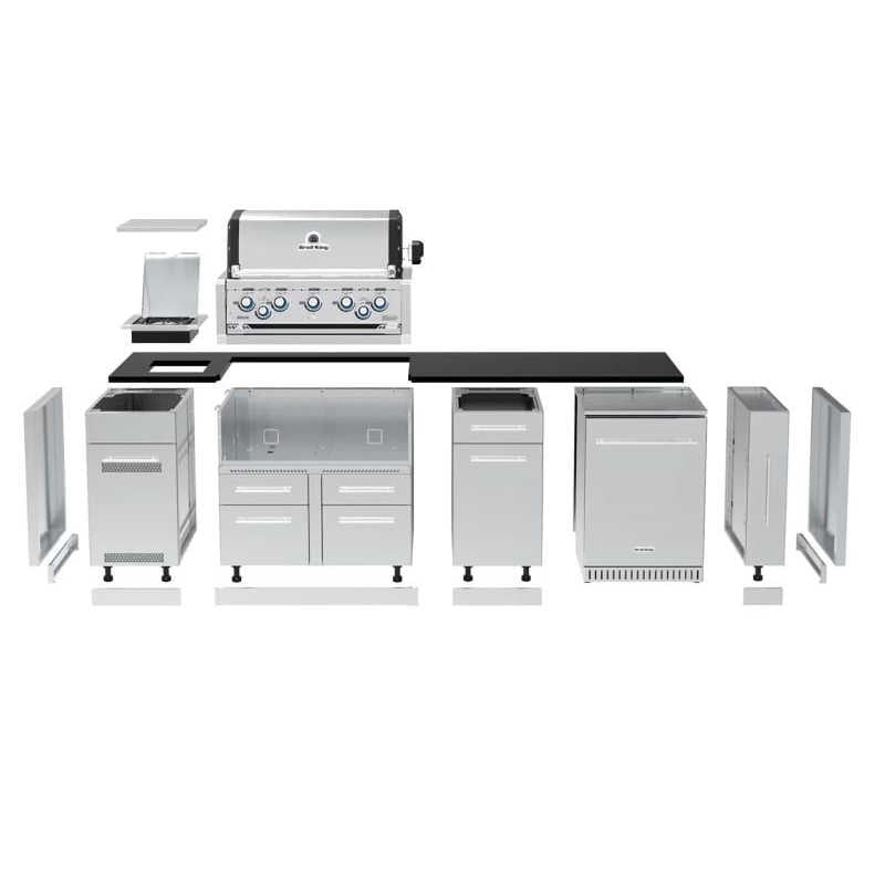 Broil King 9-Foot Outdoor Kitchen Island | 304 Stainless Steel