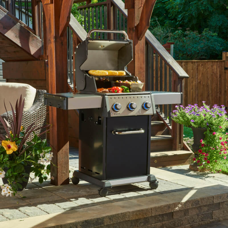 Broil King Baron 320 Gas Grill | Shown in Backyard