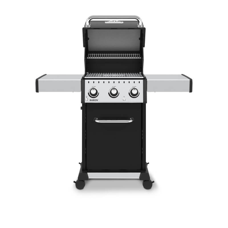 Broil King Baron 320 3-Burner Gas Grill | Shown with Hood Opened