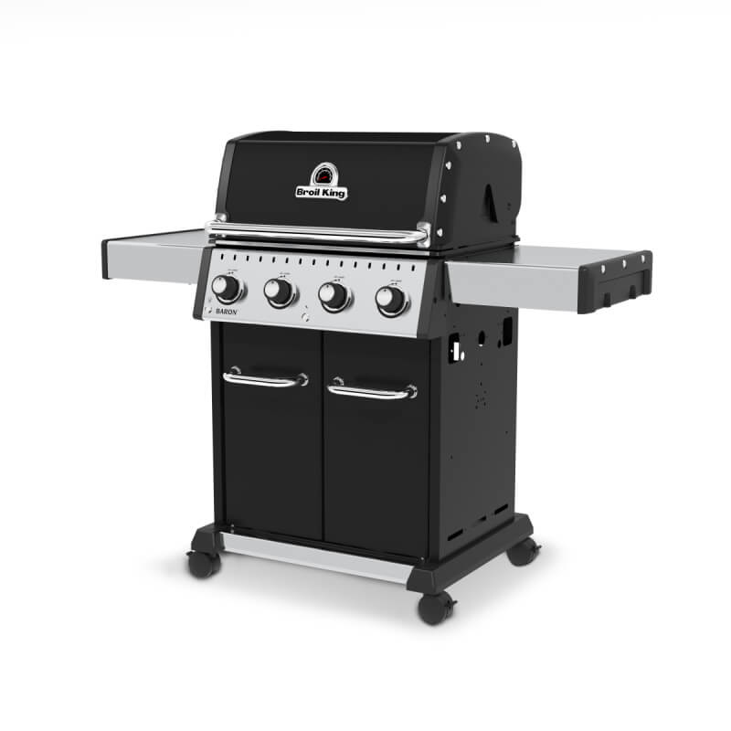 Broil King Baron 420 4-Burner Gas Grill | Stainless Steel Shelves