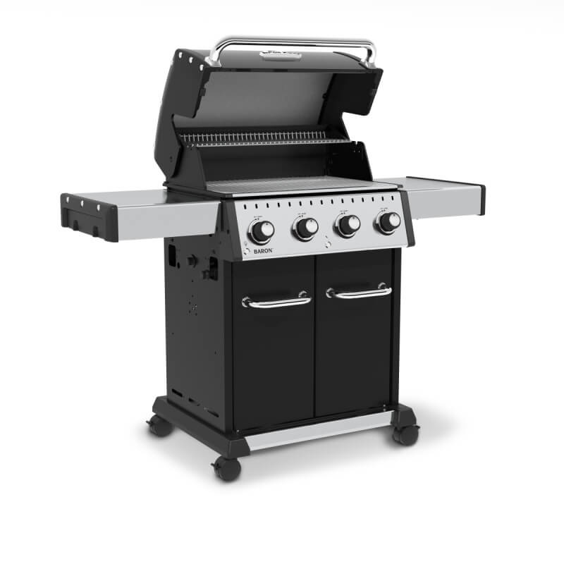 Broil King Baron 420 4-Burner Gas Grill | Black Grill Cart