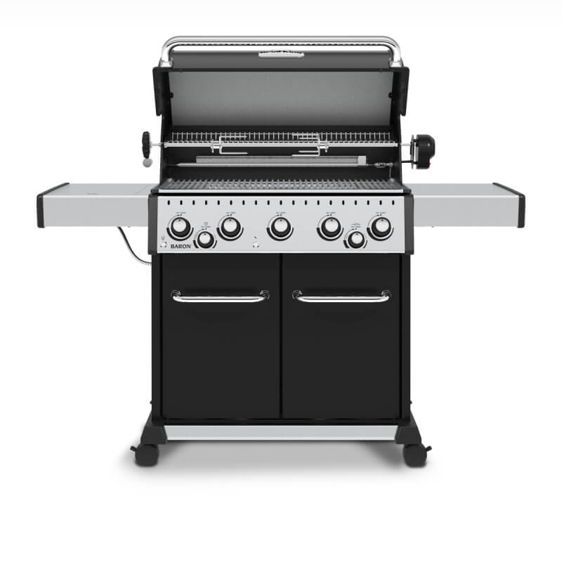 Broil King Baron 590 PRO Black 5-Burner Gas Grill | Rotisserie Kit