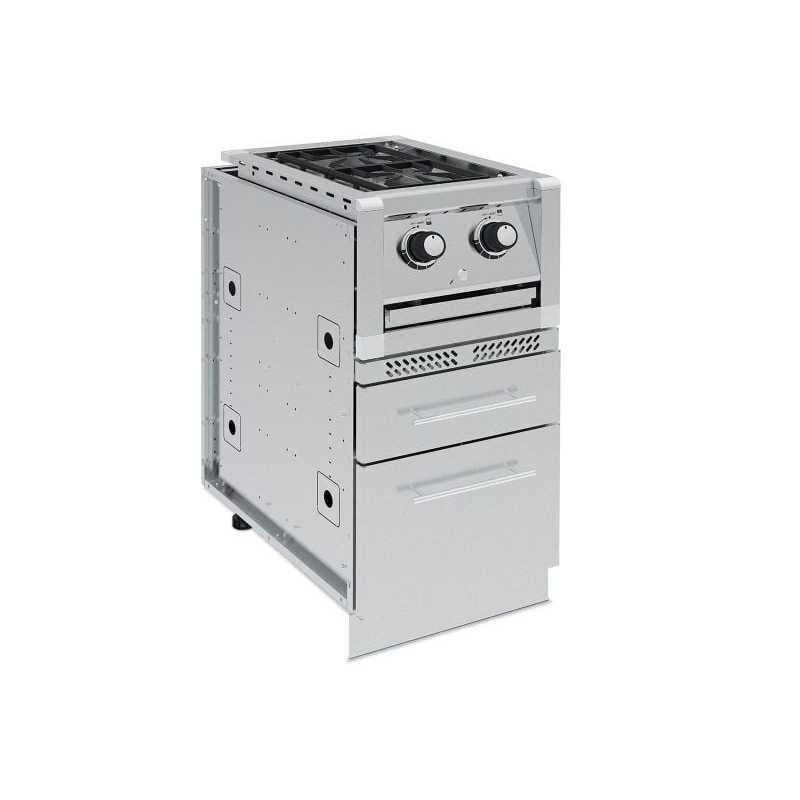 Broil King Double Side Burner | Shown with Stainless Steel Cabinet