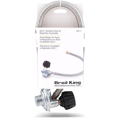 Broil King Braided Stainless Steel Hose & Regulator | With 10 Ft Hose