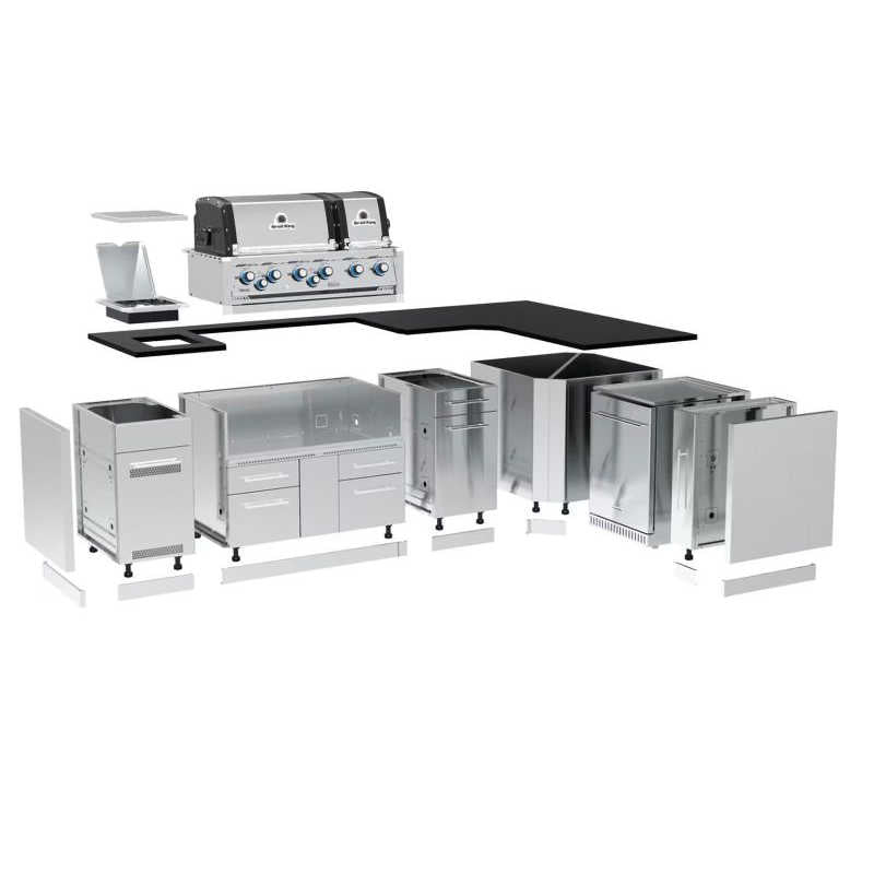 Broil King 118 x 70-Inch Outdoor Kitchen Island | 304 Stainless Steel Components