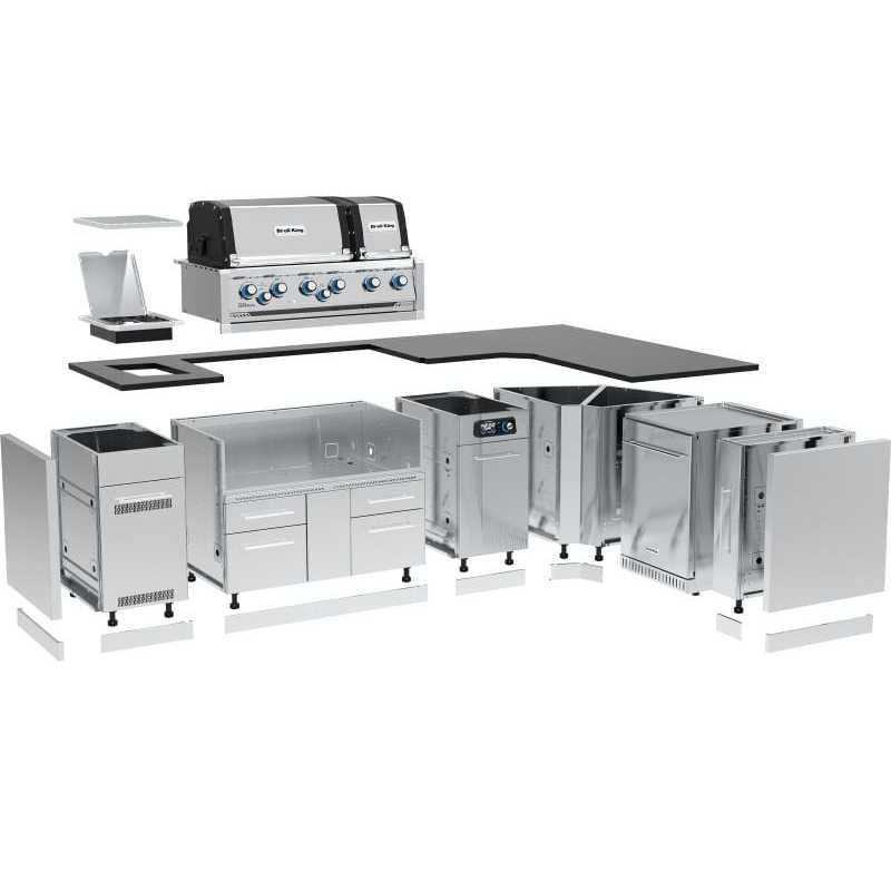 Broil King 118 x 70-Inch Outdoor Kitchen Island | Cabinet Layout