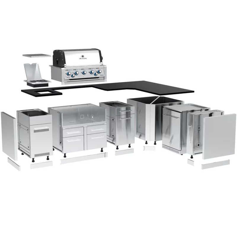Broil King L-Shaped Outdoor Kitchen Island | 304 Stainless Steel