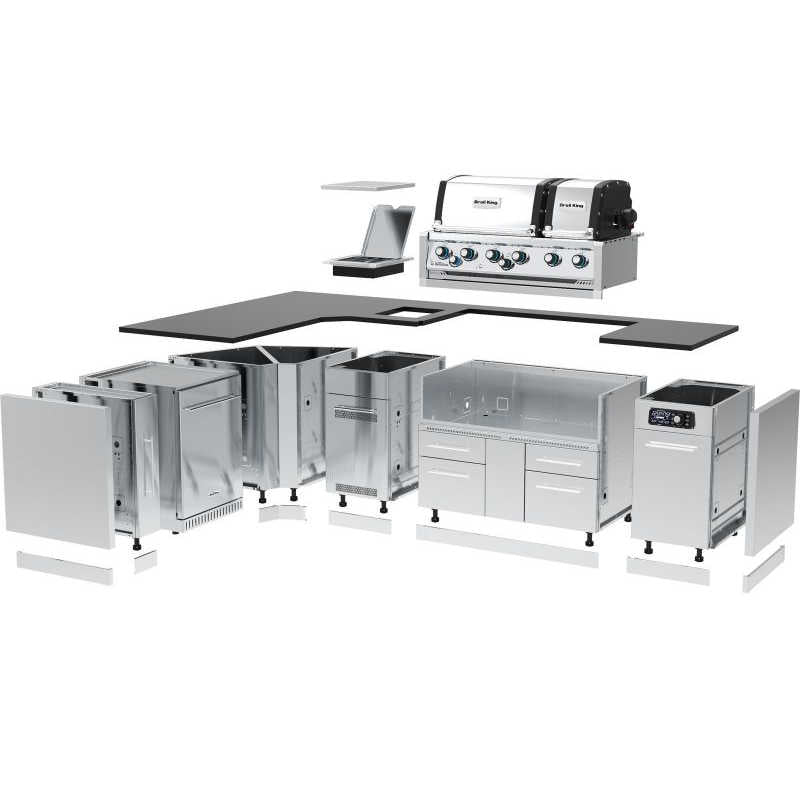 Broil King 70 x 118-Inch Outdoor Kitchen Island | Cabinet Layout