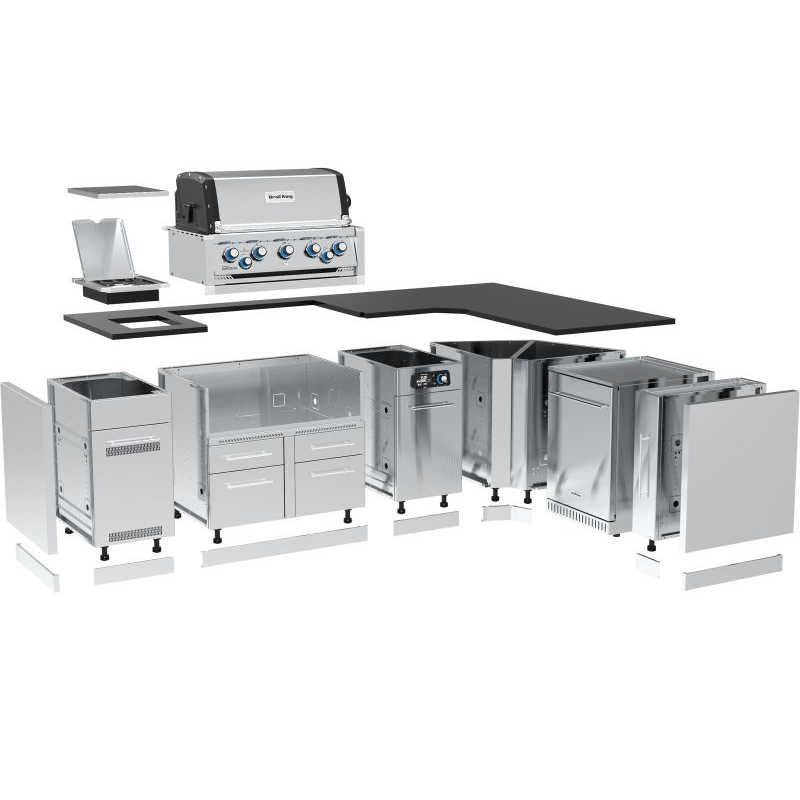 Broil King 111 x 70-Inch Outdoor Kitchen Island | Cabinet Layout