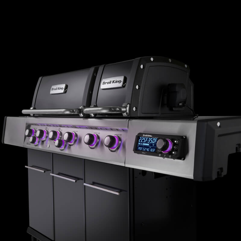 Broil King Regal Q 690 Pro IR Gas Grill | Purple Control Lights
