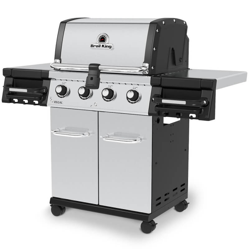 Broil King Regal S 420 PRO 4-Burner Gas Grill | Side Shelves w/ Accessory Bins