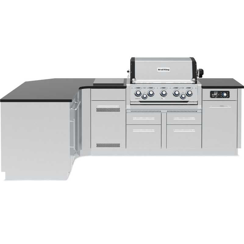 Broil King L-Shaped Outdoor Kitchen Island | IQue Grilling Technology