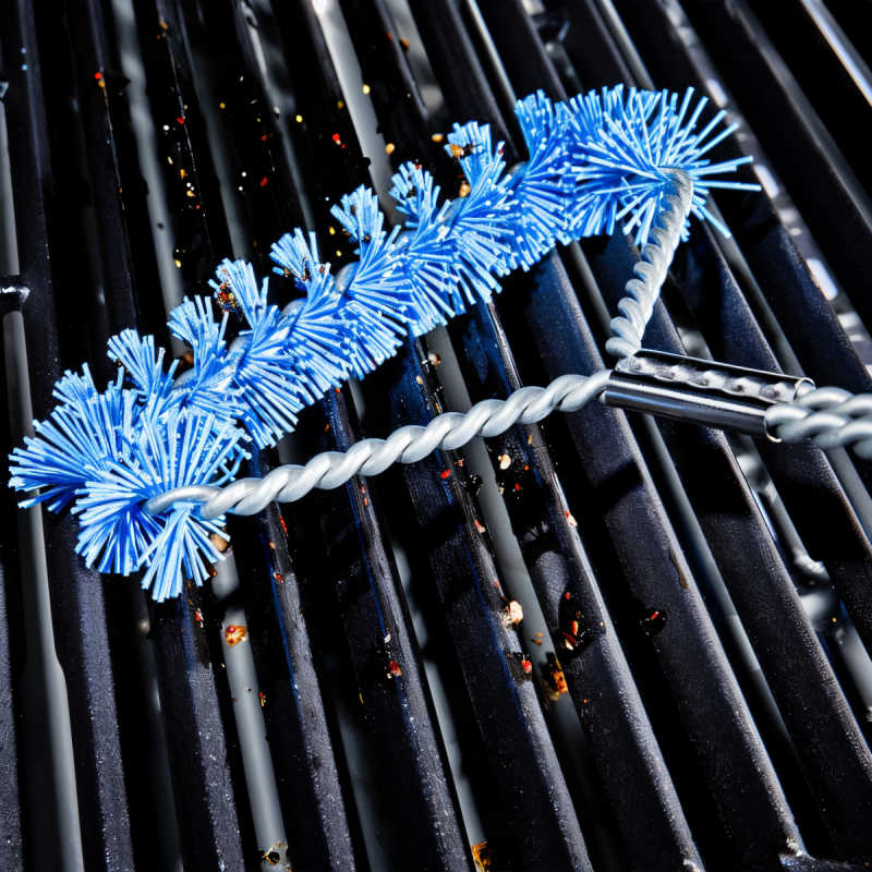 Broil King Extra Wide Nylon Grill Brush | Shown Cleaning Grill