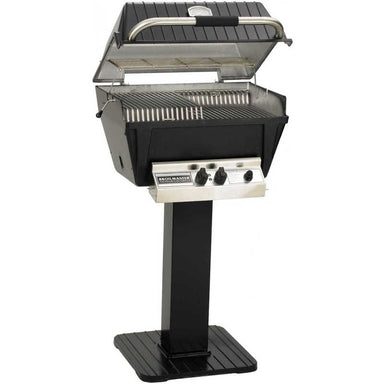 Broilmaster P4-XFN Premium Gas Grill On Black Patio Post