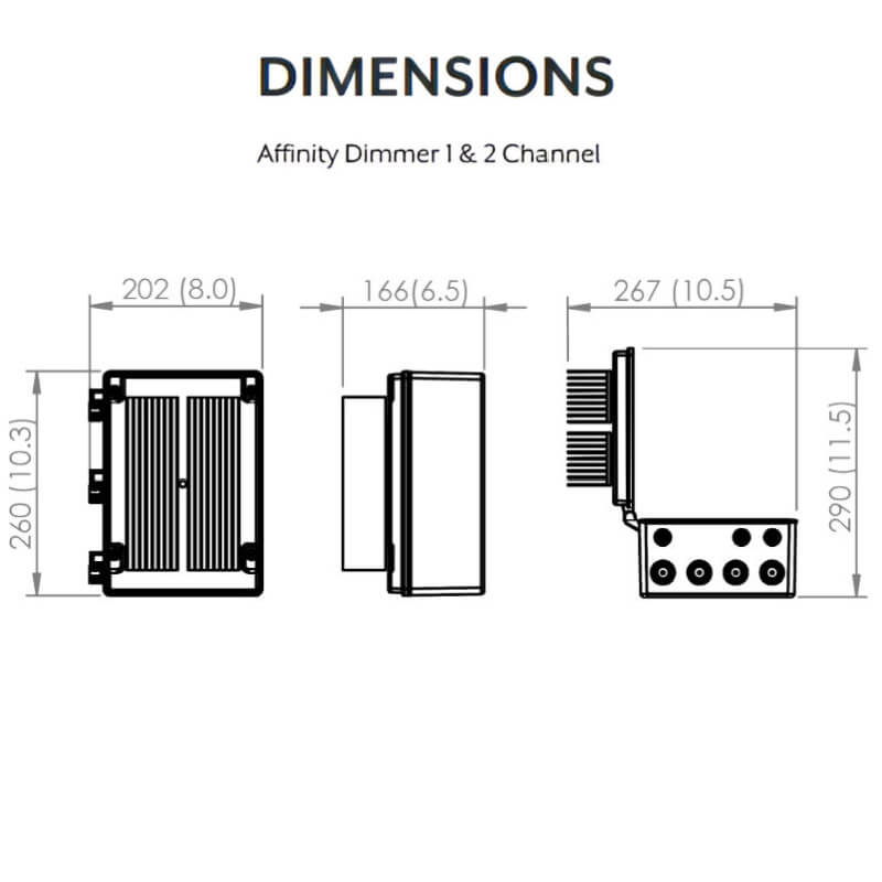 Bromic Affinity Smart Heat Dimmer Control | 1 & 2 Channel Dimensions