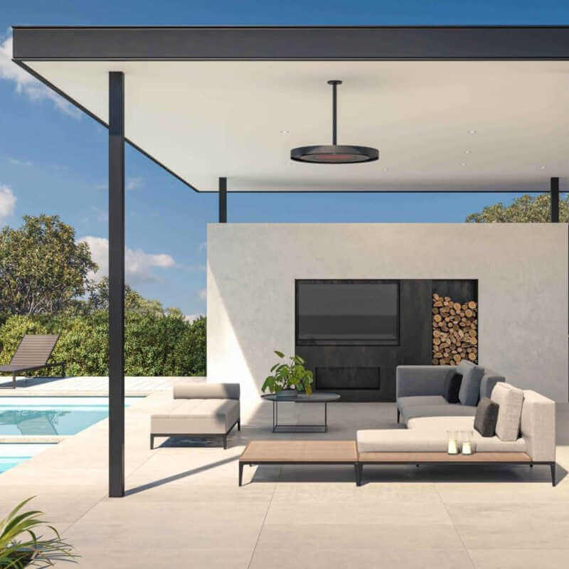 24-Inch Straight Pole Ceiling Mount Shown Mounting on Ceiling