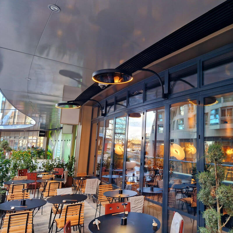 Curved Wall Mount with Light for Restaurant Patio