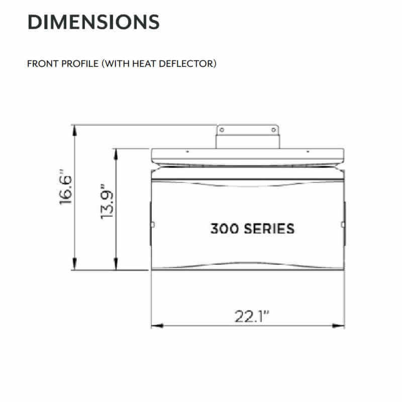 Bromic Heating Platinum Smart-Heat 300 Gas Heater | Dimensions