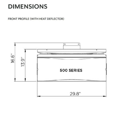 Bromic Heating Platinum Smart-Heat 500 Gas Heater | Dimensions