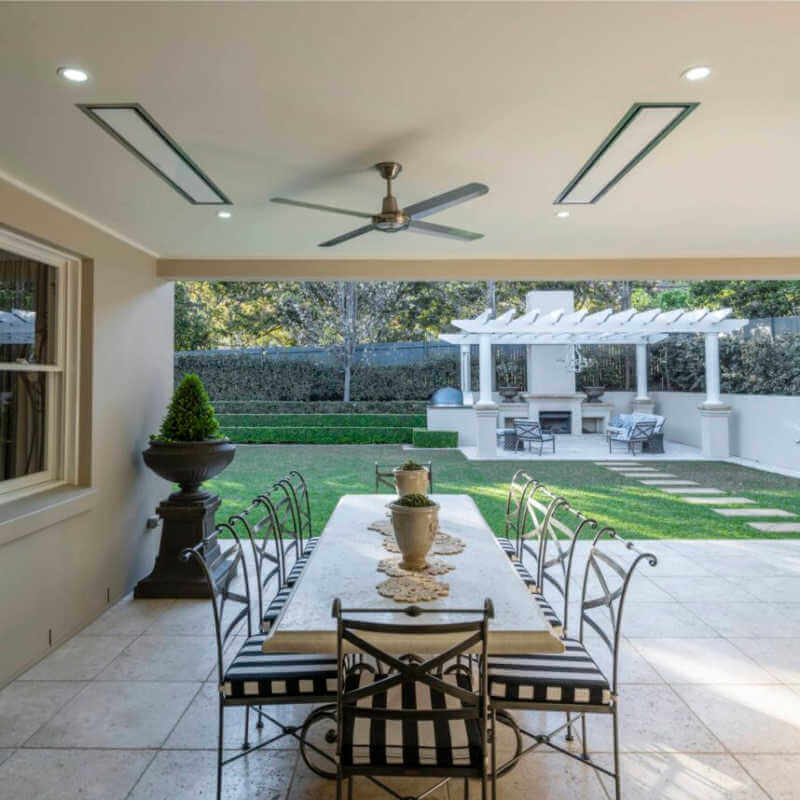 Bromic Platinum Electric Heater | Mounted in Dining Area